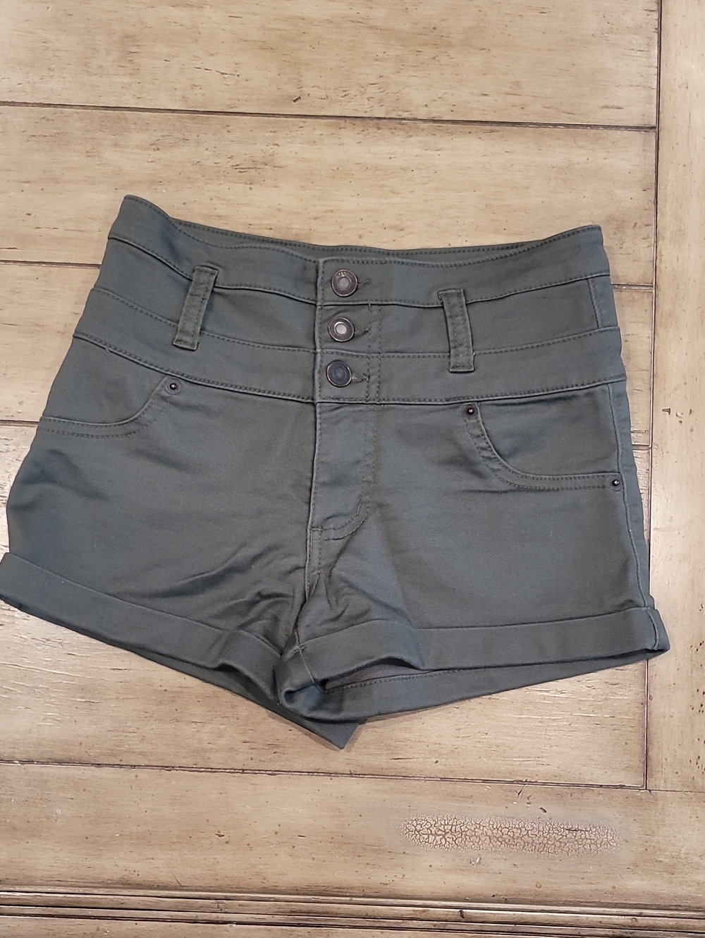 6 For $25 Mossimo Supply Co. High-Waist Olive Shorts with Triple Button